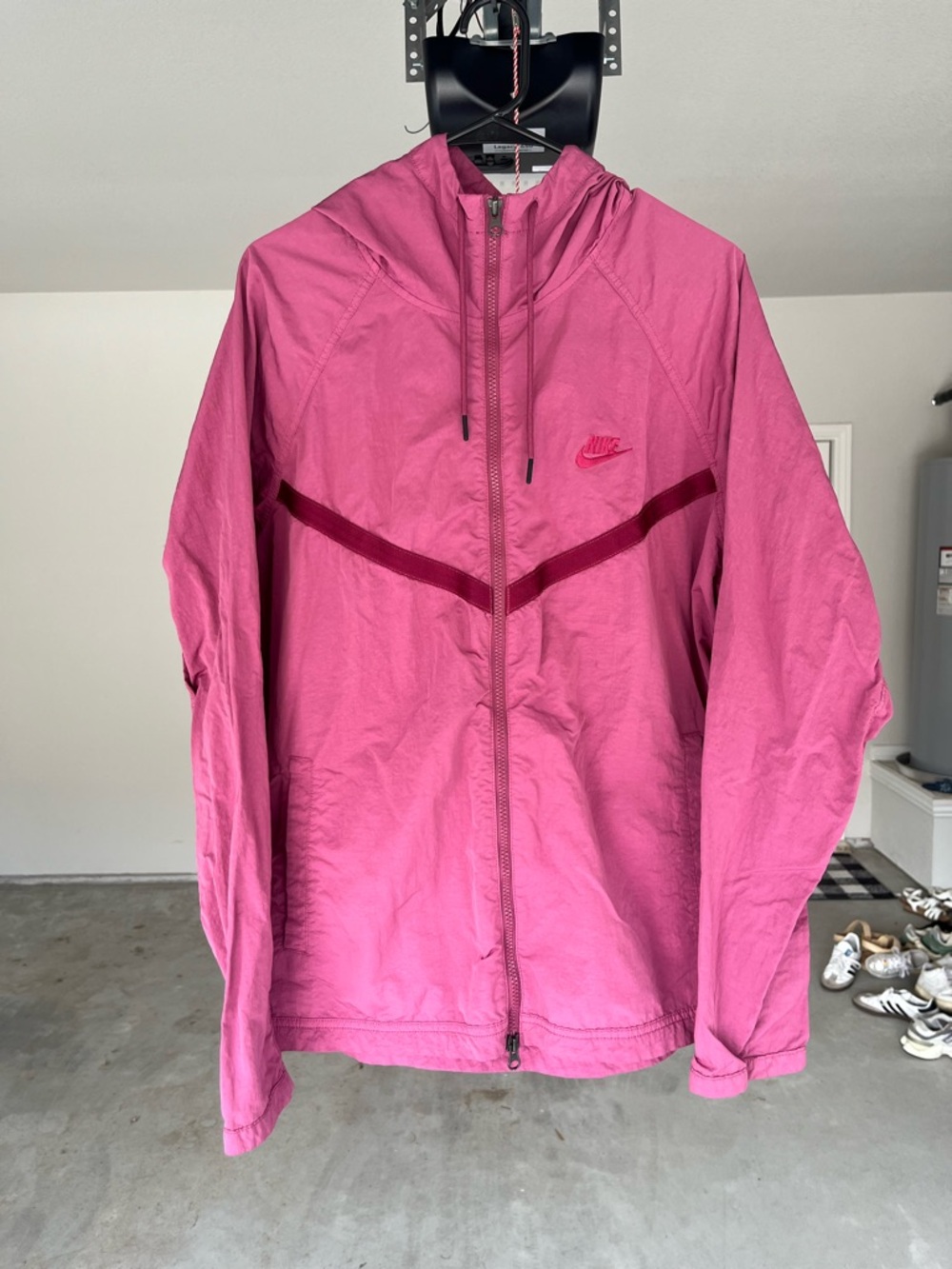 Nike Sports Tech Windbreaker Zip Hoodie Jacket Mauve Pink Men’s Size Large